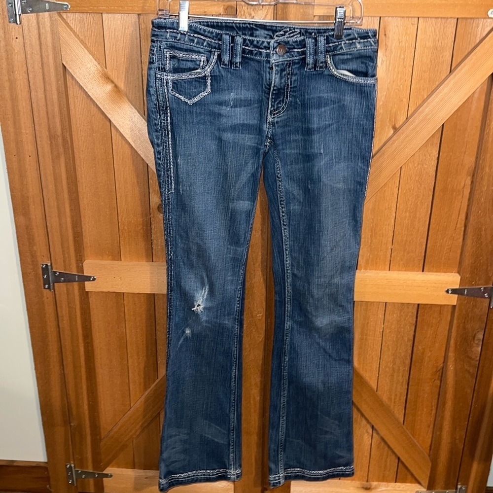 Elvis Distressed Bootcut Jeans 26